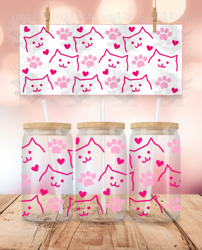 Valentine's Day - Cats Paws + Hearts UVDTF Wrap