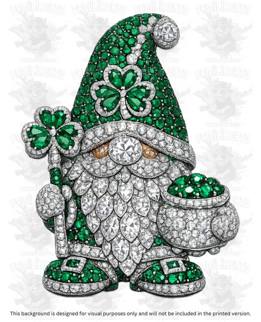 St. Patrick's Day Rhinestone Gnome DTF Transfer