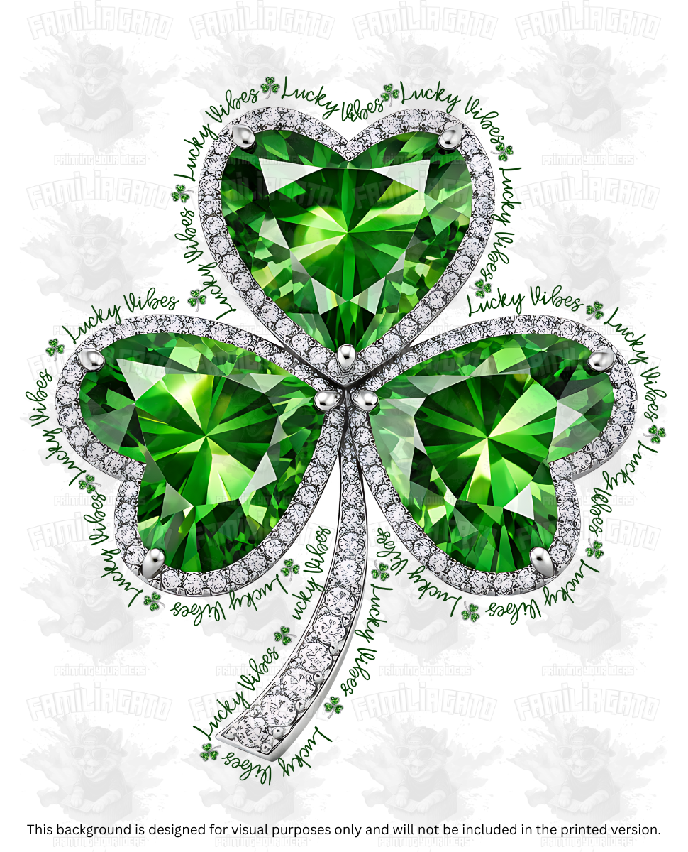 St. Patrick's Day Rhinestone Clover #1 DTF Transfer
