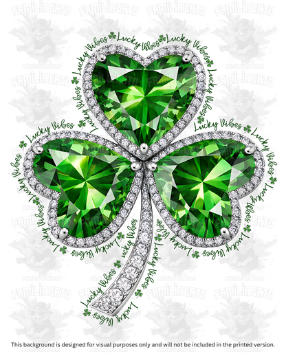 St. Patrick's Day Rhinestone Clover #1 DTF Transfer