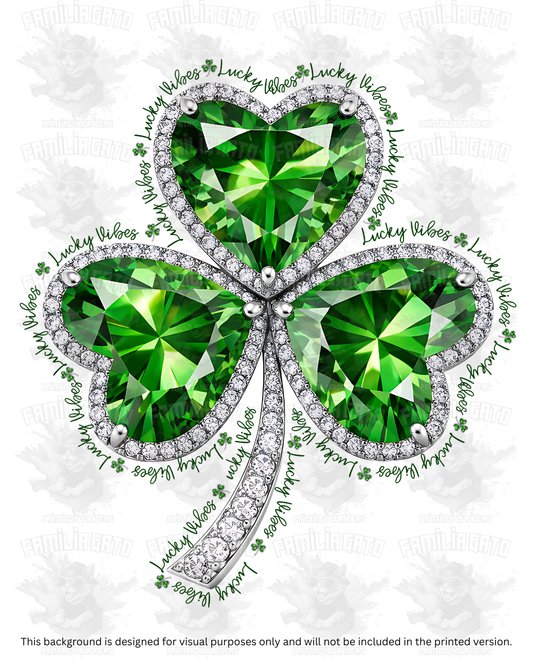 St. Patrick's Day Rhinestone Clover #1 DTF Transfer