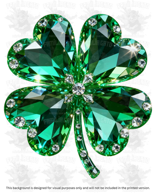 St. Patrick's Day Rhinestone Clover #2 DTF Transfer