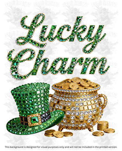 St. Patrick's Day Rhinestone Lucky Charm #1 DTF Transfer