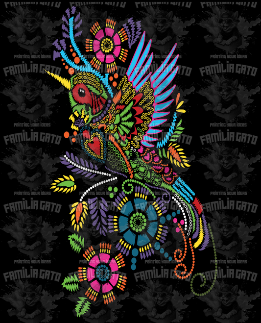 Colorful Bird Embroidery Effect DTF Transfer