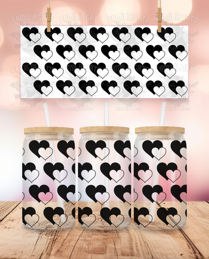 Valentine's Day - Double Black Hearts UVDTF Wrap