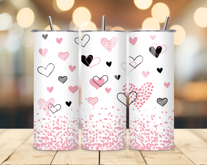 Valentine's Day - Hearts' Designs #1 - 20 Oz Stainless Steel Tumbler