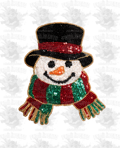 Faux Sequin Snowman DTF Transfer