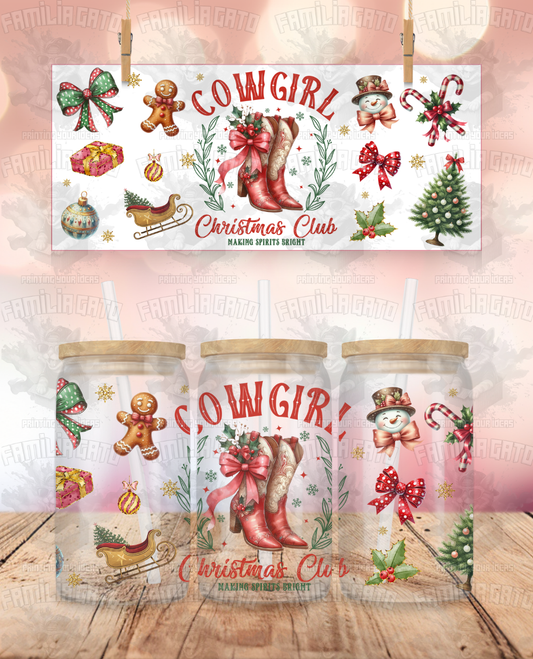 Cowgirl Christmas Club UVDTF Wrap