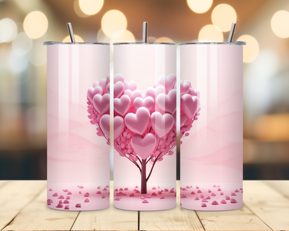 Valentine's Day - Pink 3D Effect Designs #3 - 20 Oz Stainless Steel Tumbler