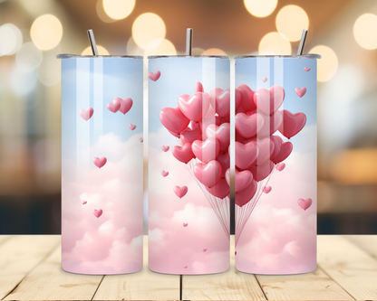 Valentine's Day - Pink 3D Effect Designs #1 - 20 Oz Stainless Steel Tumbler