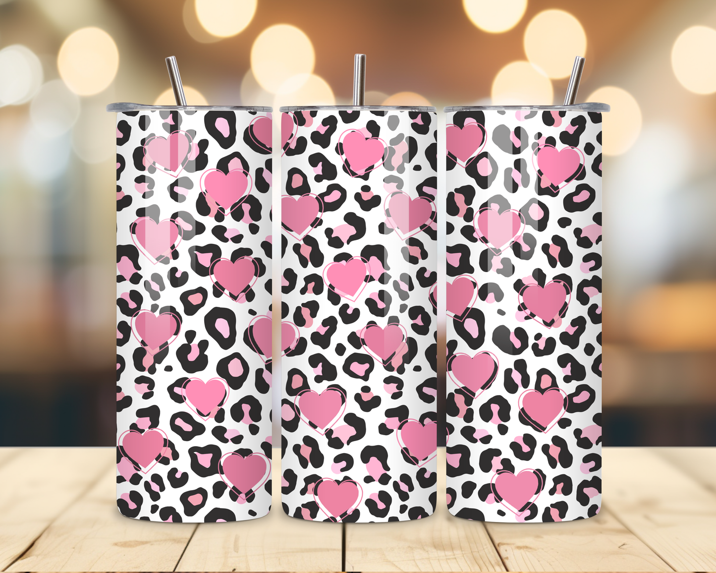 Valentine's Day - Cheetah Designs - 20 Oz Stainless Steel Tumbler