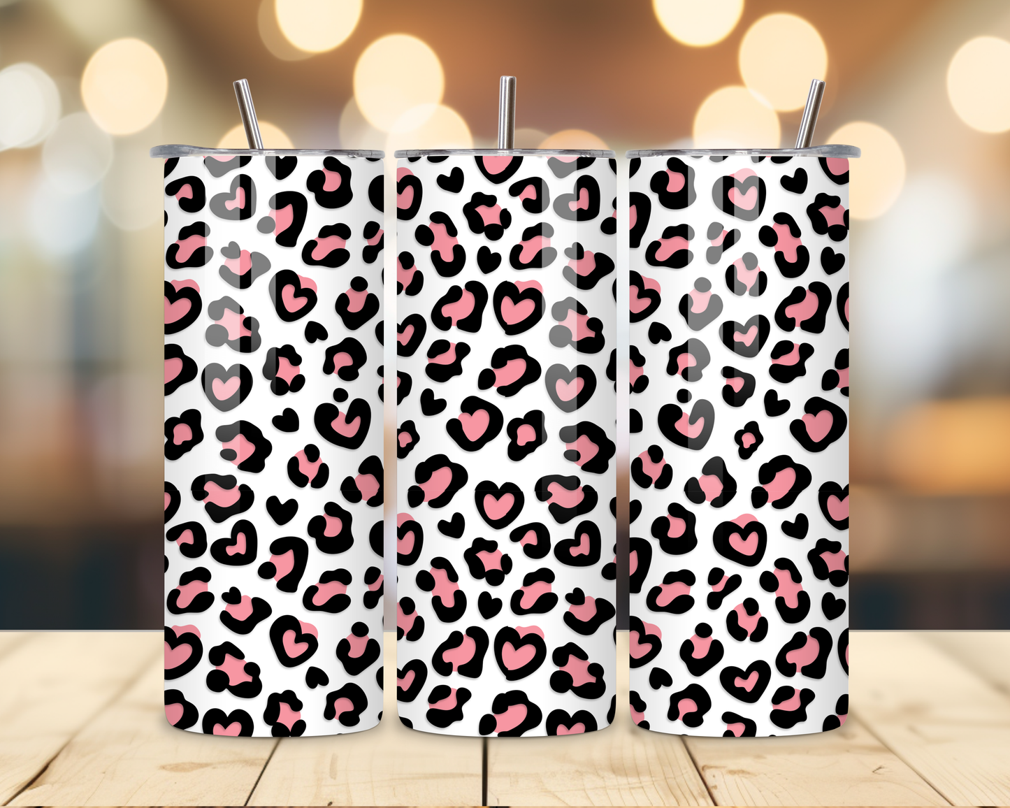 Valentine's Day - Cheetah Designs - 20 Oz Stainless Steel Tumbler