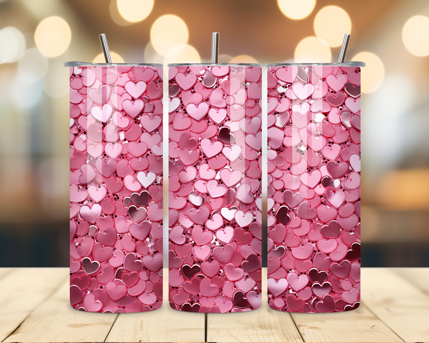 Valentine's Day - Hearts' Designs #2 - 20 Oz Stainless Steel Tumbler