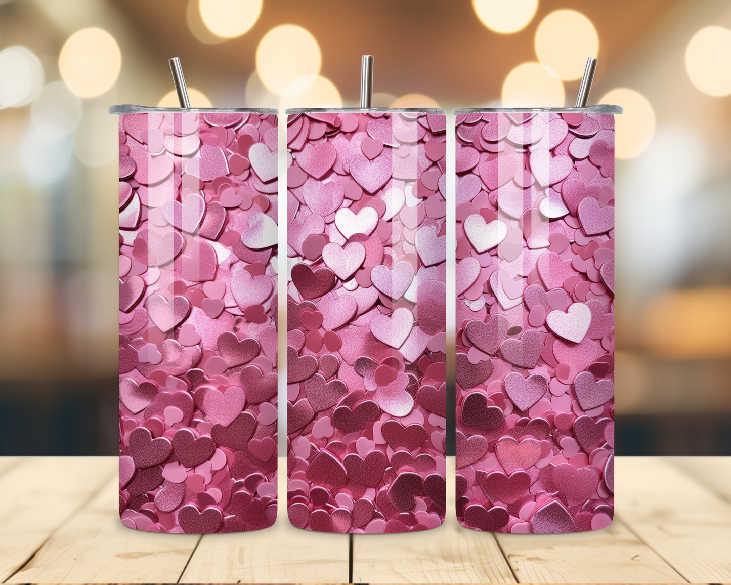 Valentine's Day - Hearts' Designs #2 - 20 Oz Stainless Steel Tumbler