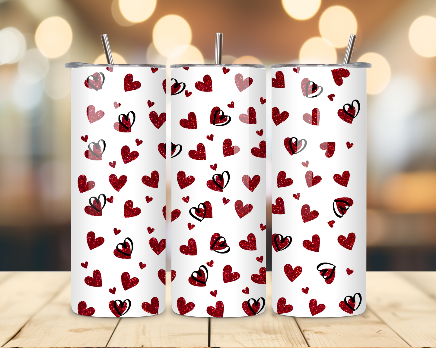 Valentine's Day - Hearts' Designs #1 - 20 Oz Stainless Steel Tumbler