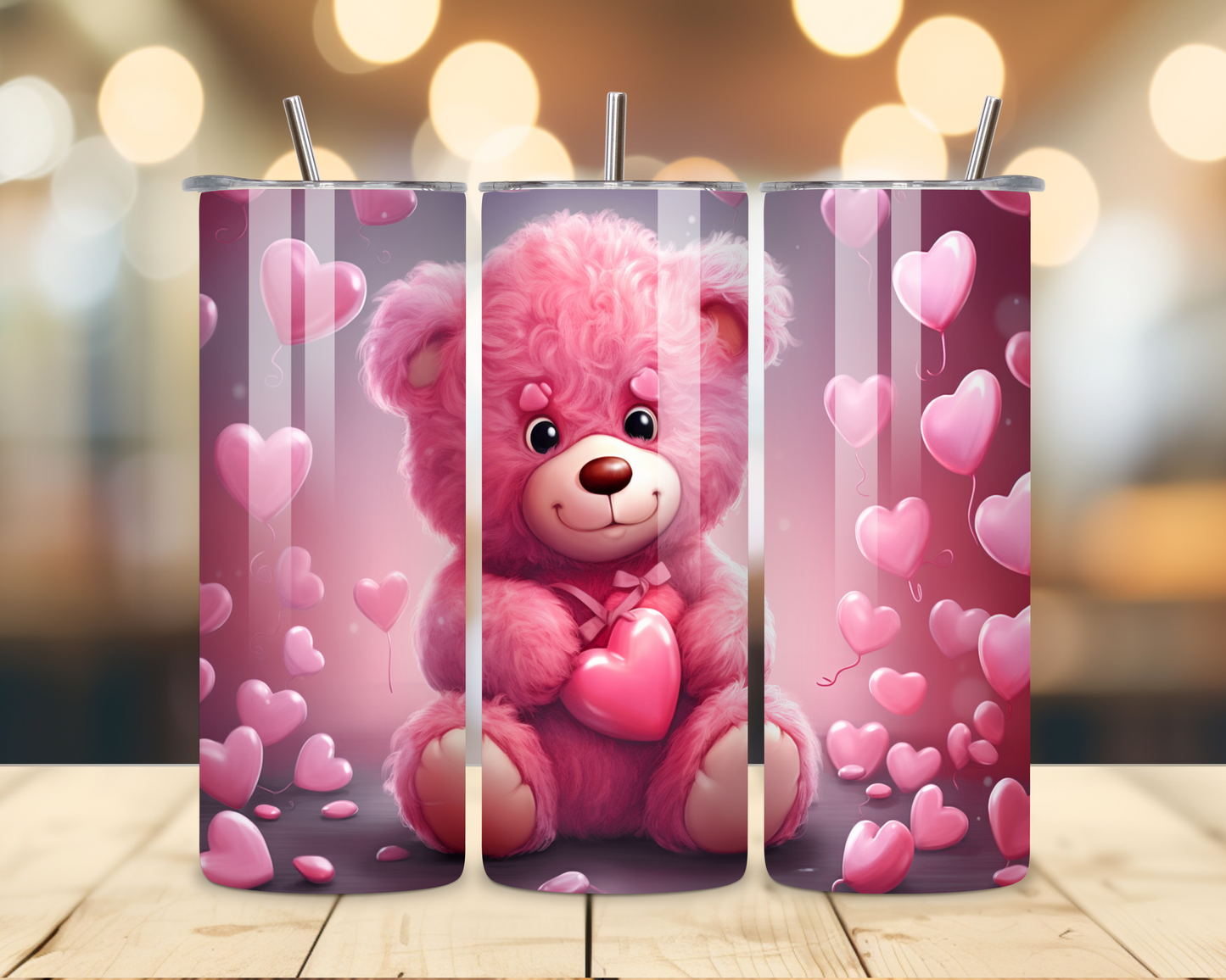 Valentine's Day - Teddy Bear Designs - 20 Oz Stainless Steel Tumbler