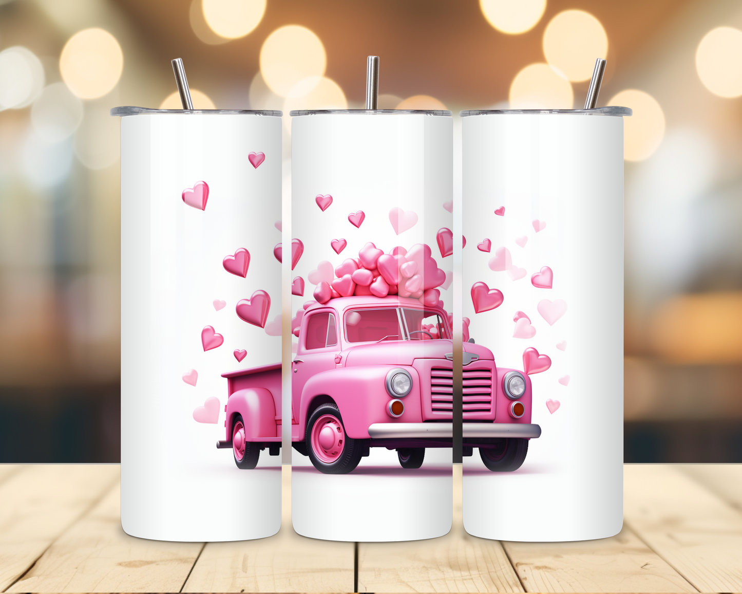 Valentine's Day - Truck Designs - 20 Oz Stainless Steel Tumbler