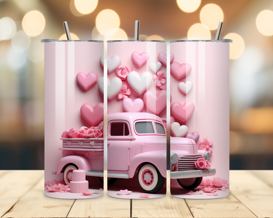 Valentine's Day - Truck Designs - 20 Oz Stainless Steel Tumbler