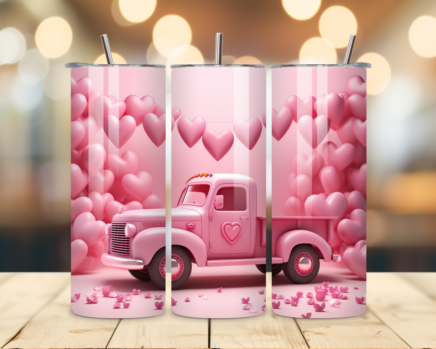 Valentine's Day - Truck Designs - 20 Oz Stainless Steel Tumbler