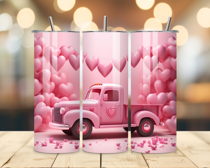 Valentine's Day - Truck Designs - 20 Oz Stainless Steel Tumbler