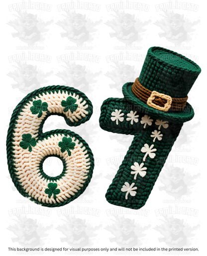 St. Patrick's Day Faux Yarn Six Seven 67 #8 DTF Transfer