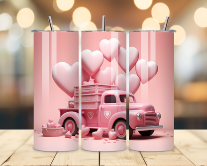 Valentine's Day - Truck Designs - 20 Oz Stainless Steel Tumbler