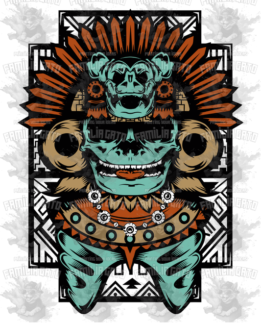 Aztec Warrior 3 DTF Transfer
