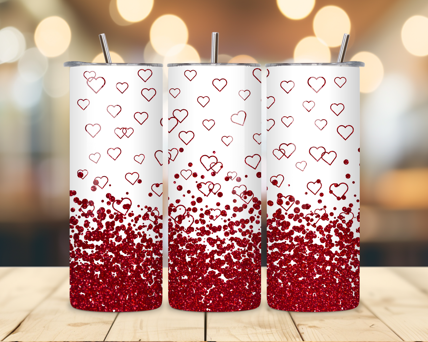 Valentine's Day - Hearts' Designs #2 - 20 Oz Stainless Steel Tumbler