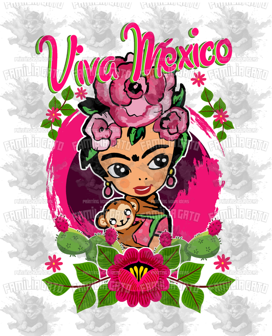 Frida Viva Mexico DTF Transfer