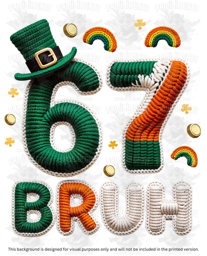 St. Patrick's Day Faux Yarn Six Seven 67 #9 DTF Transfer