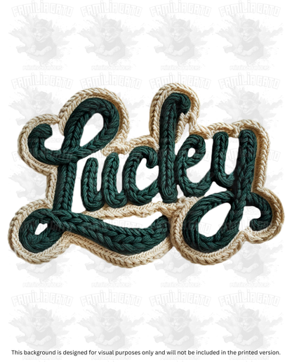 St. Patrick's Day Faux Yarn Lucky #1 DTF Transfer