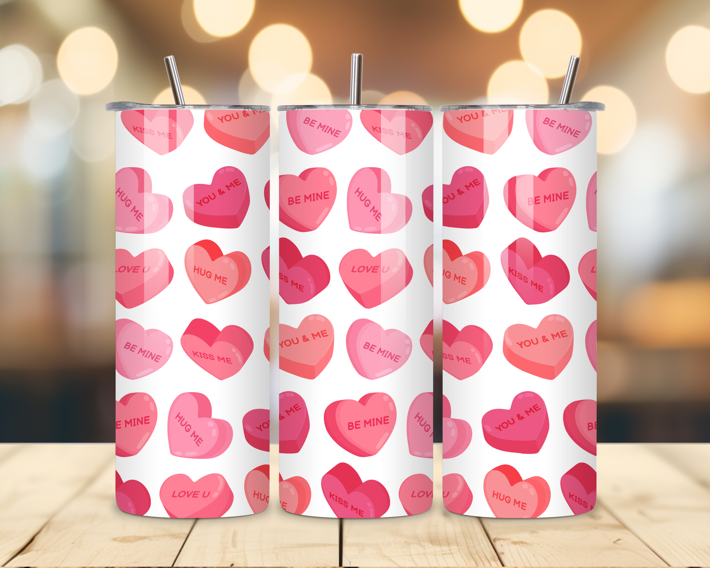 Valentine's Day - Hearts' Designs #1 - 20 Oz Stainless Steel Tumbler