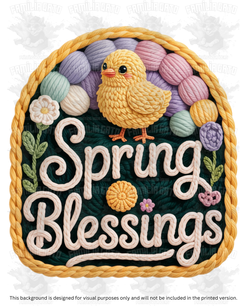 Easter Faux Yarn #9 DTF Transfer