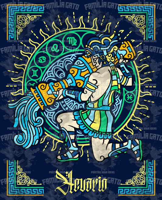 Mayan Style Zodiac Signs DTF Transfers