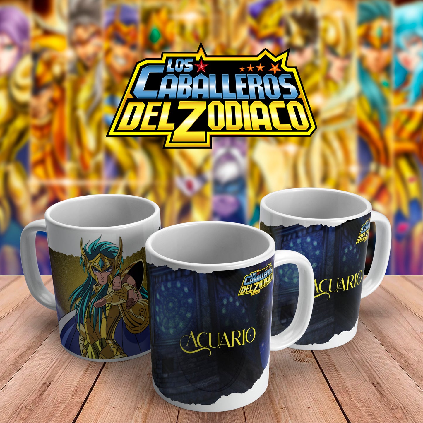 Caballeros del Zodiaco #2 11oz & 15oz Ceramic Mugs Tazas