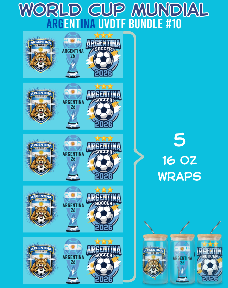 World Cup UVDTF Bundles - 16 Oz Libbey Glass Can Wraps
