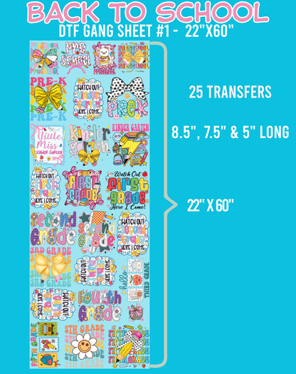 Back to School DTF Gang Sheets - 22"x60"