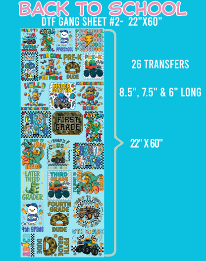 Back to School DTF Gang Sheets - 22"x60"