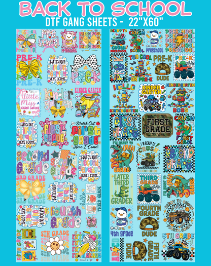 Back to School DTF Gang Sheets - 22"x60"