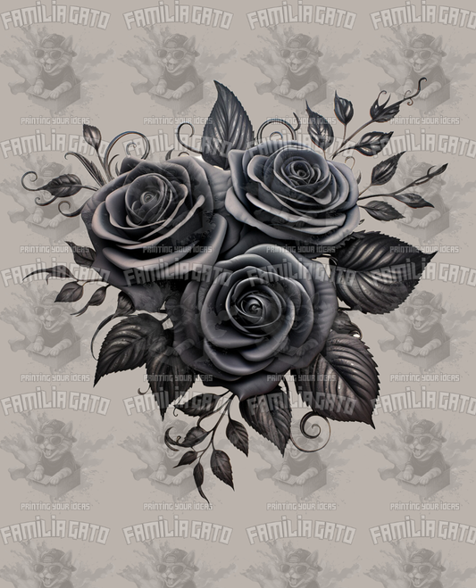 Black Roses Bouquet DTF Transfer