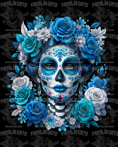 Blue Catrina DTF Transfer
