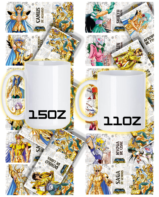 Caballeros del Zodiaco 11oz & 15oz Ceramic Mugs Tazas