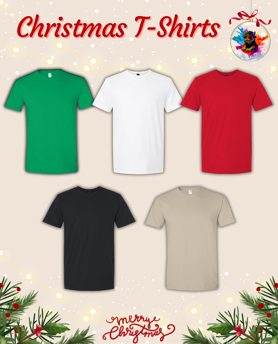 Christmas Faux Sequin Deer T-Shirt