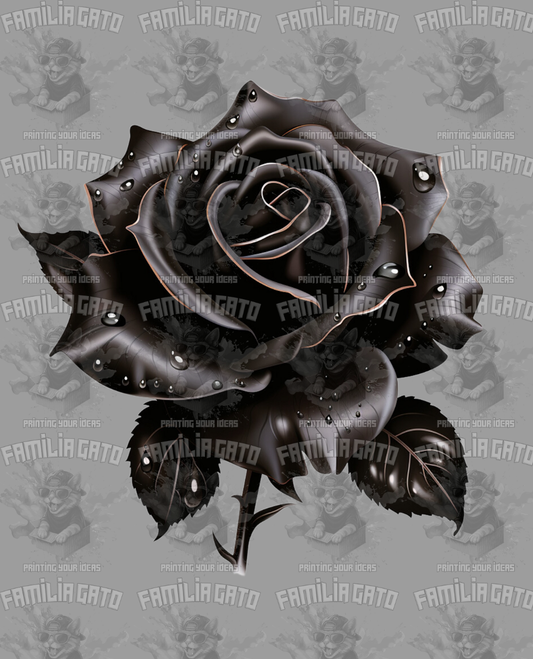 Classic Black Rose DTF Transfer