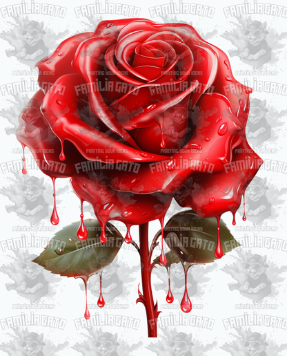 Classic Red Rose DTF Transfer