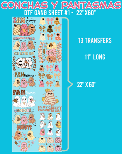 Conchas y Pantasmas DTF Gang Sheets - 22"x60"