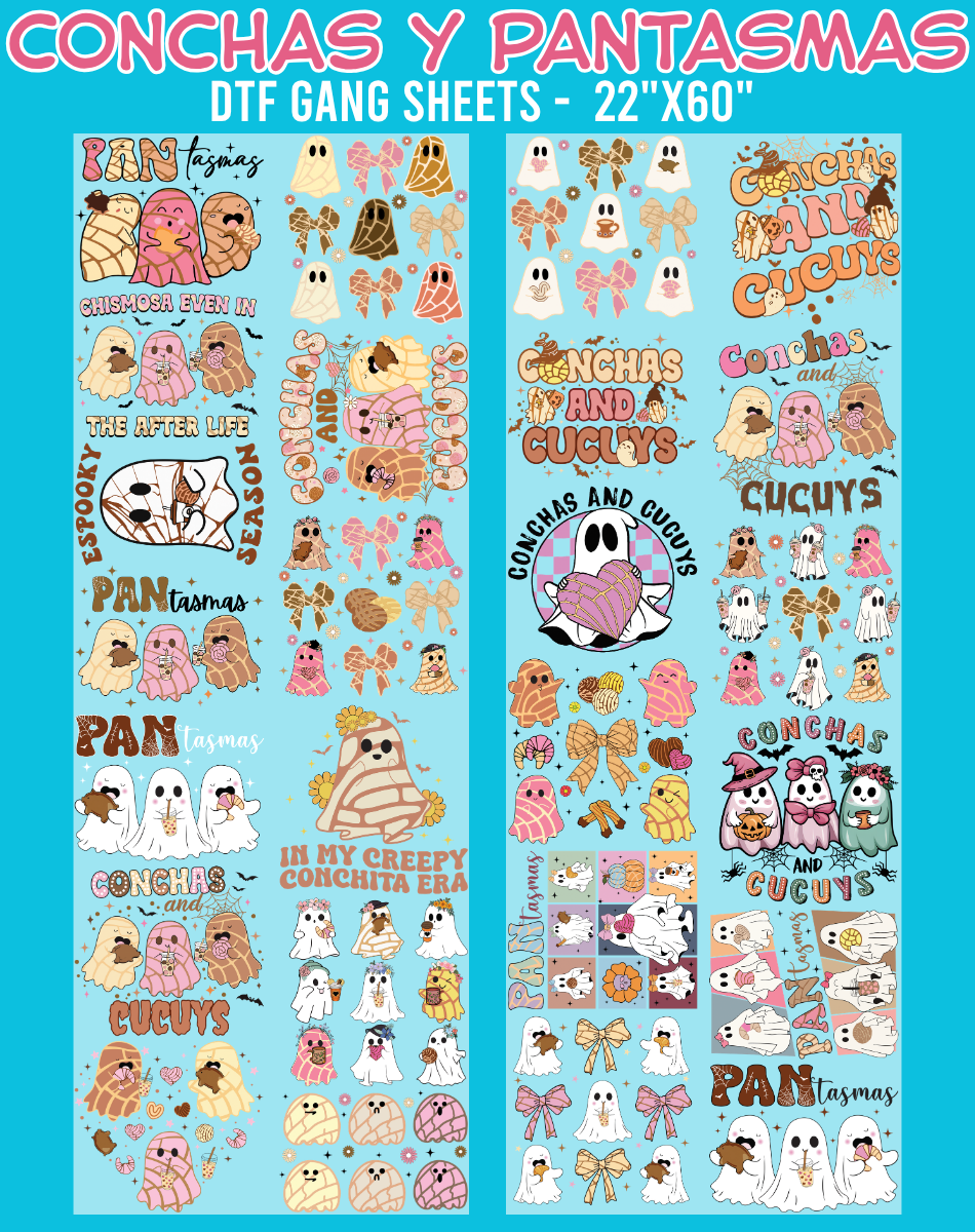 Conchas y Pantasmas DTF Gang Sheets - 22"x60"