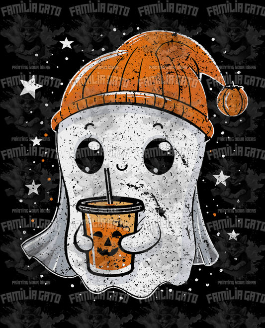Cozy Ghost Coffee DTF Transfer