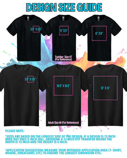 DTF Prints by Size - Your Own Design