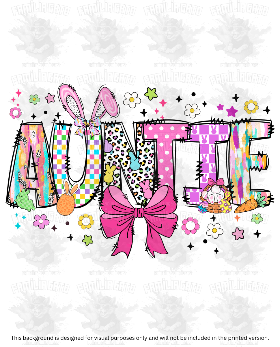 Easter Auntie Doodles DTF Transfer